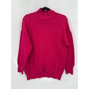 Anthropologie Maeve Pullover Sweater Size Small Turtleneck Hot Pink Cozy